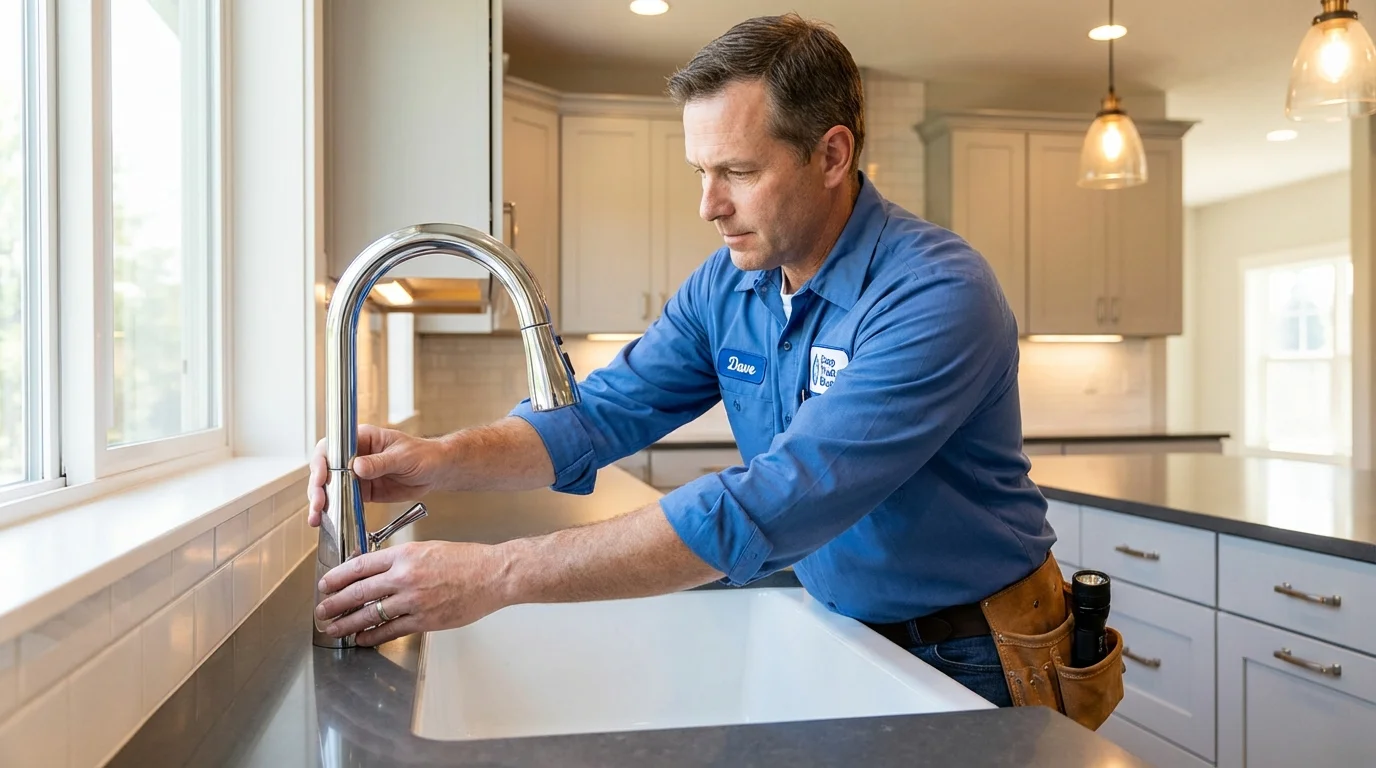 Kitchen faucet installation by Johns Plumbing LLC in Penn Yan